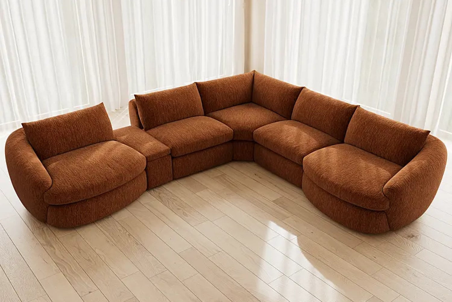 Kinsley Fabric Modular Corner Sectional Sofa