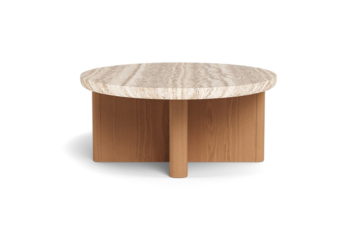 Leopold Teak & Stone Oval Outdoor Coffee Table