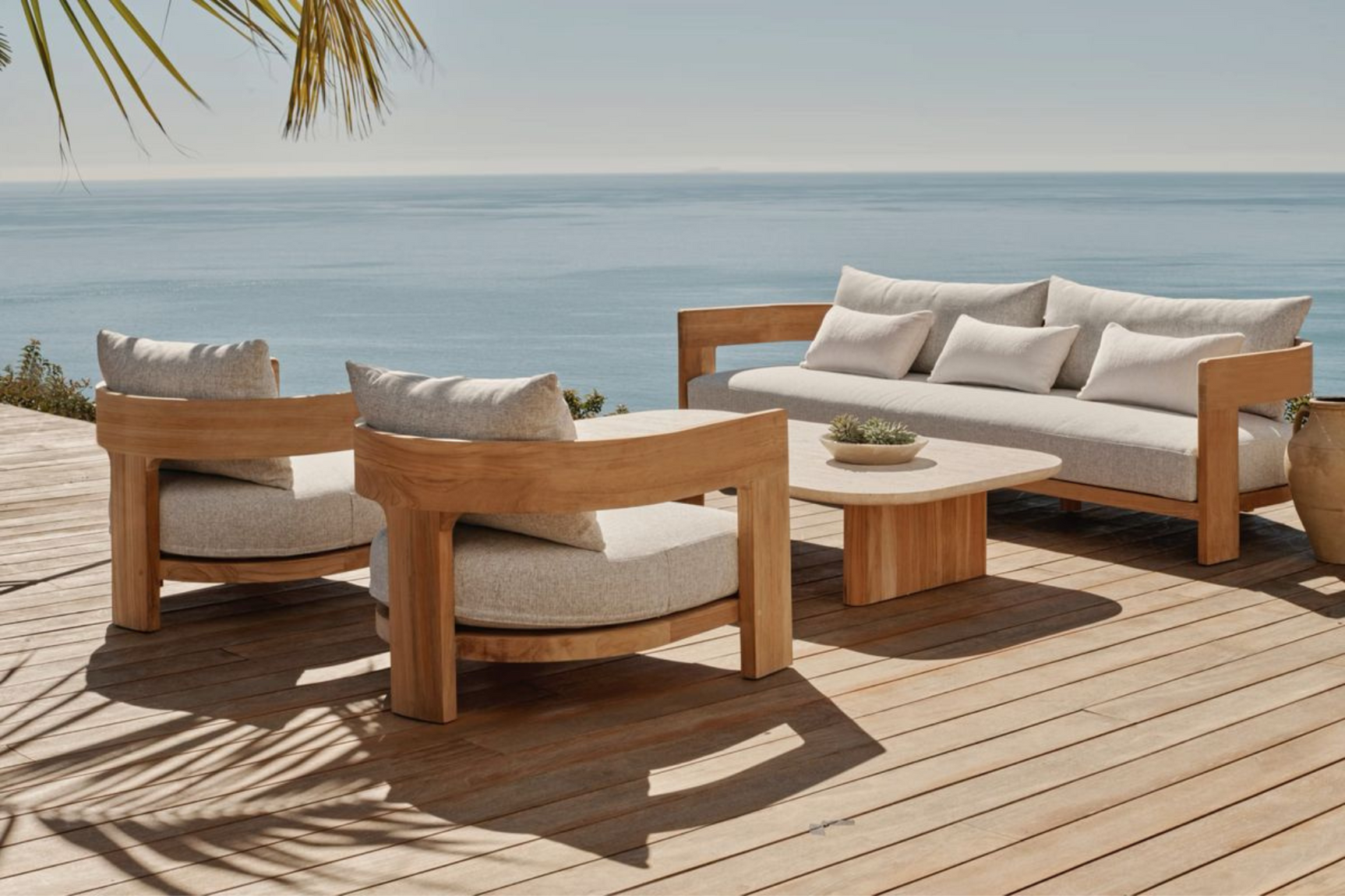 Leopold Teak Outdoor Sofa Loveseat