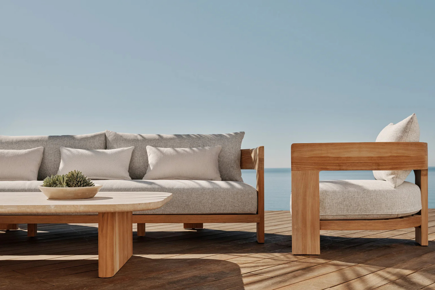 Leopold Teak Outdoor Sofa Loveseat