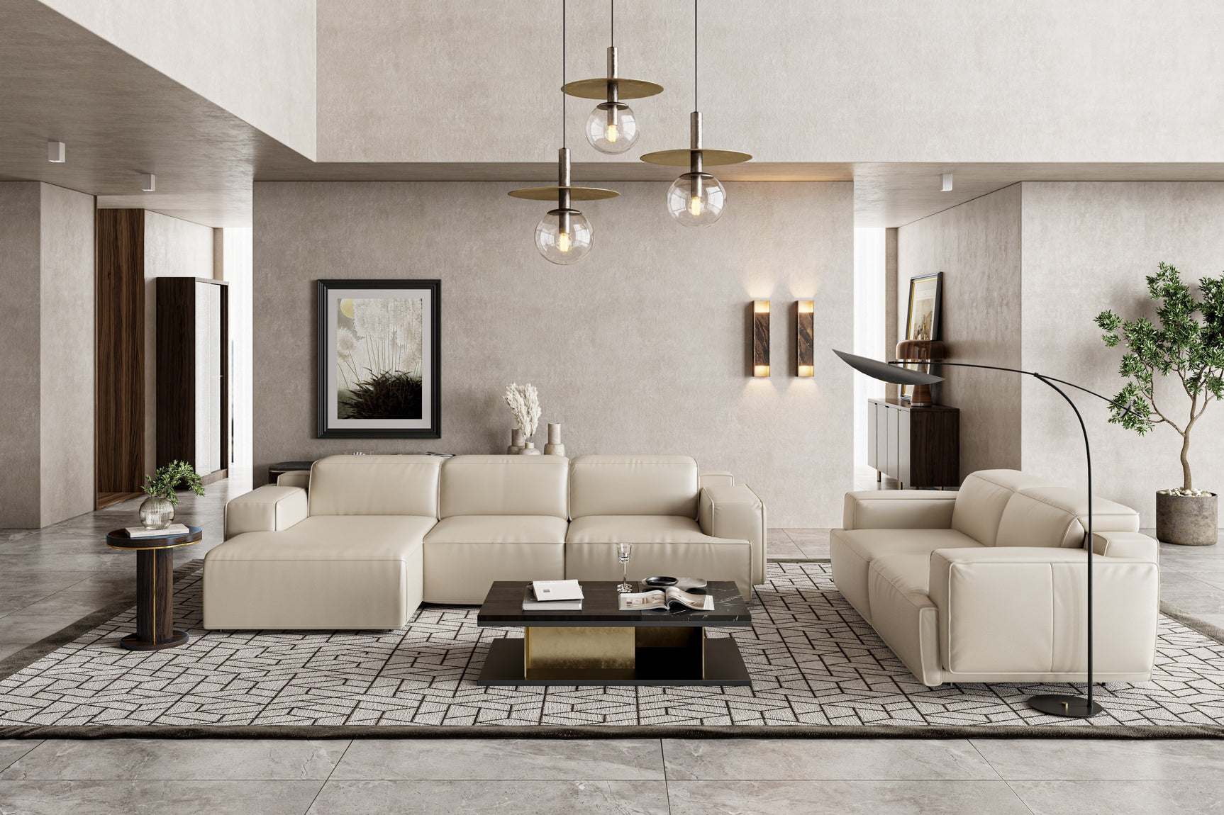 Valentina Leather Recliner Sectional Sofa