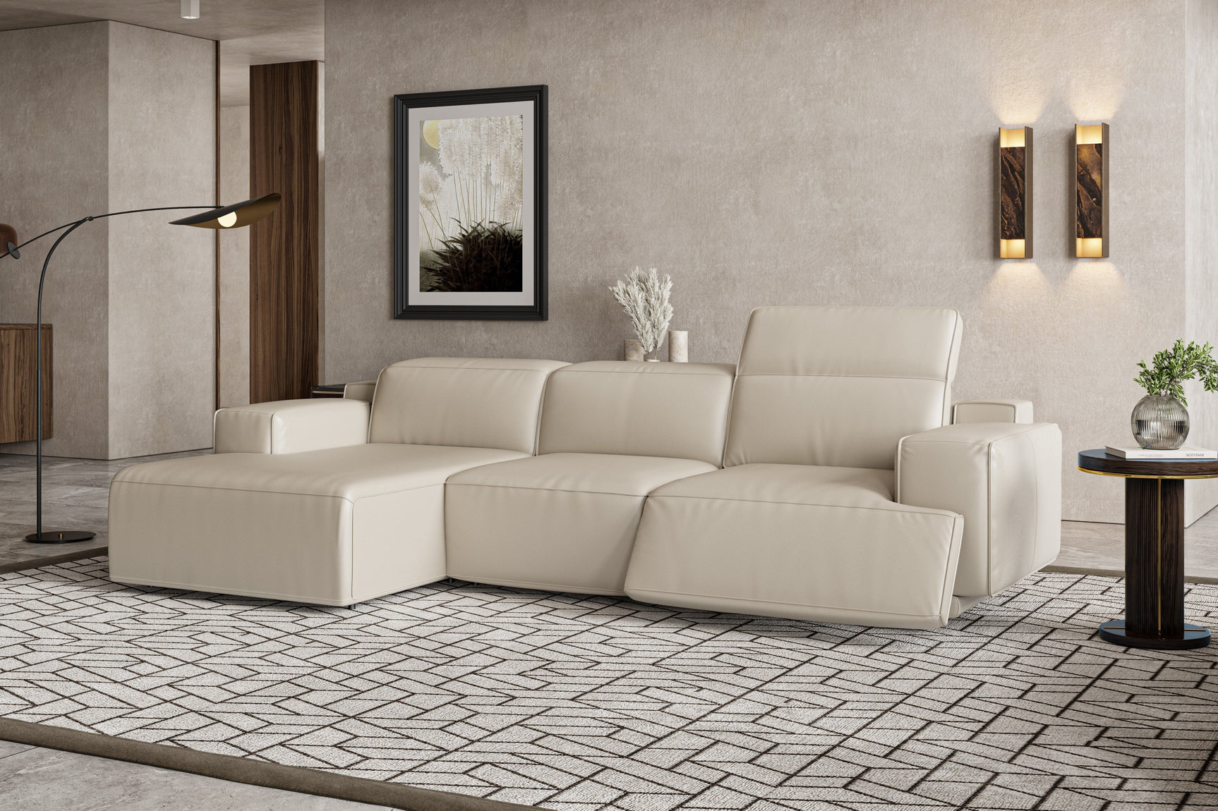 Valentina Leather Recliner Sectional Sofa