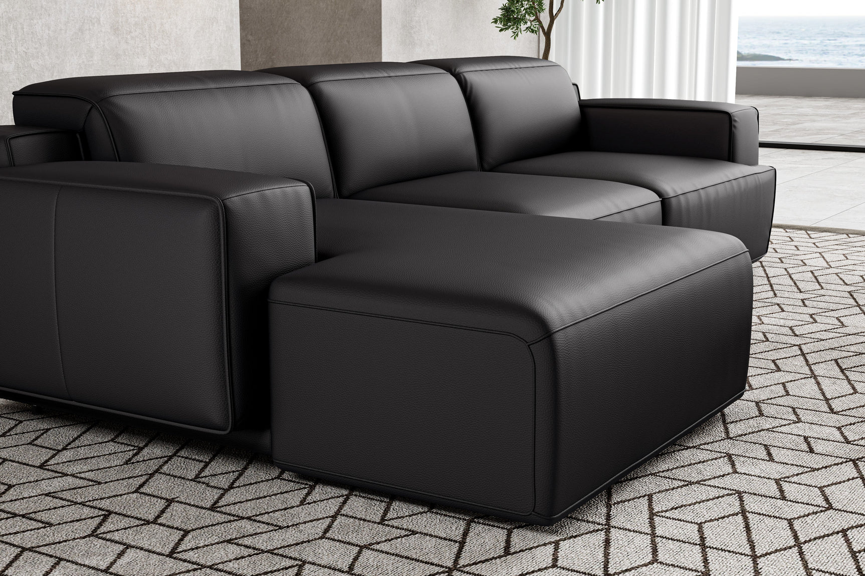 Valentina Leather Recliner Sectional Sofa