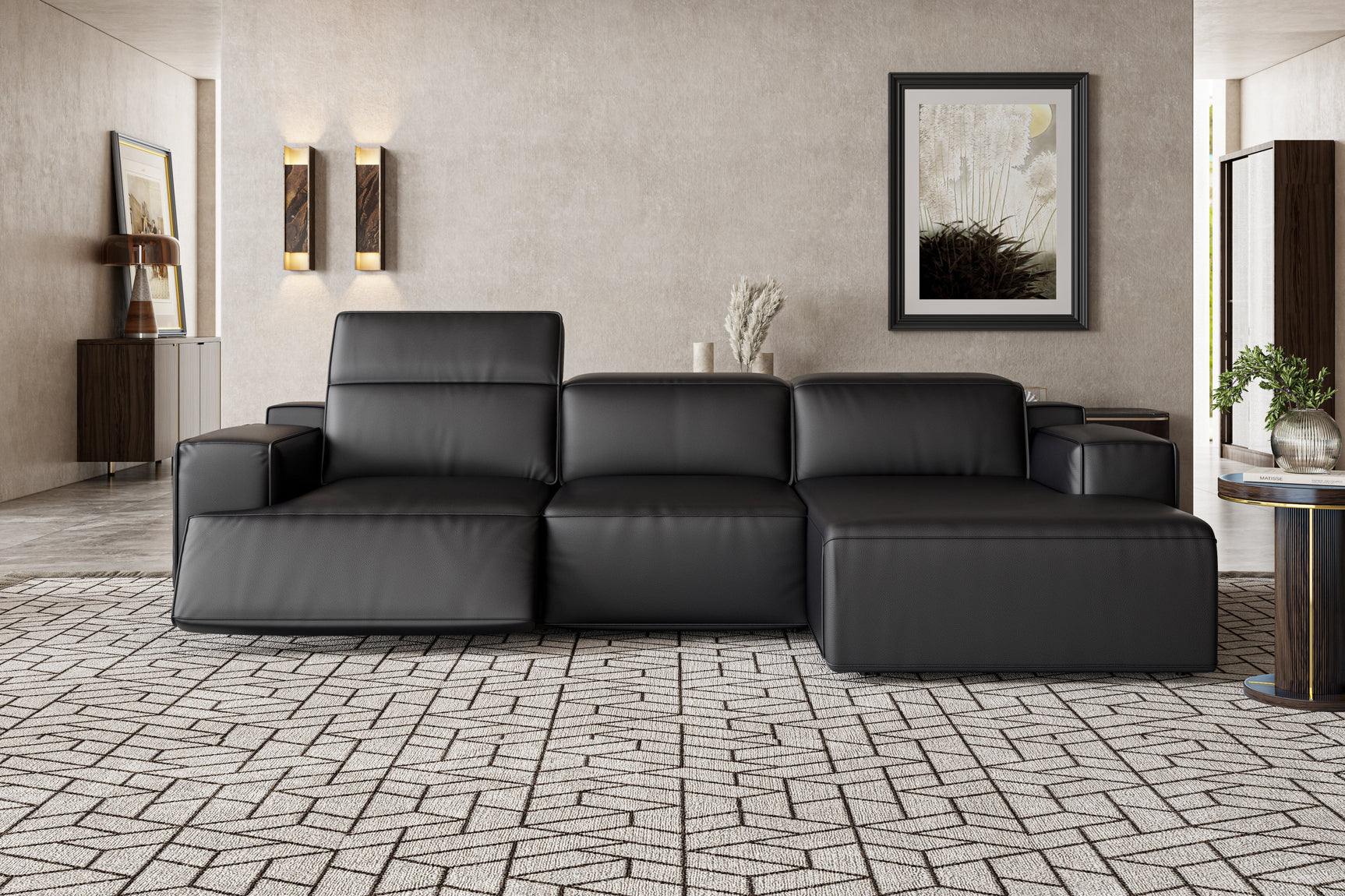 Valentina Leather Recliner Sectional Sofa