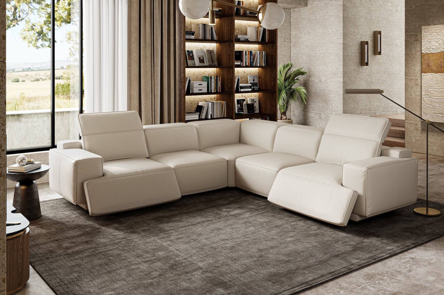 Valentina Leather Corner Recliner Sectional