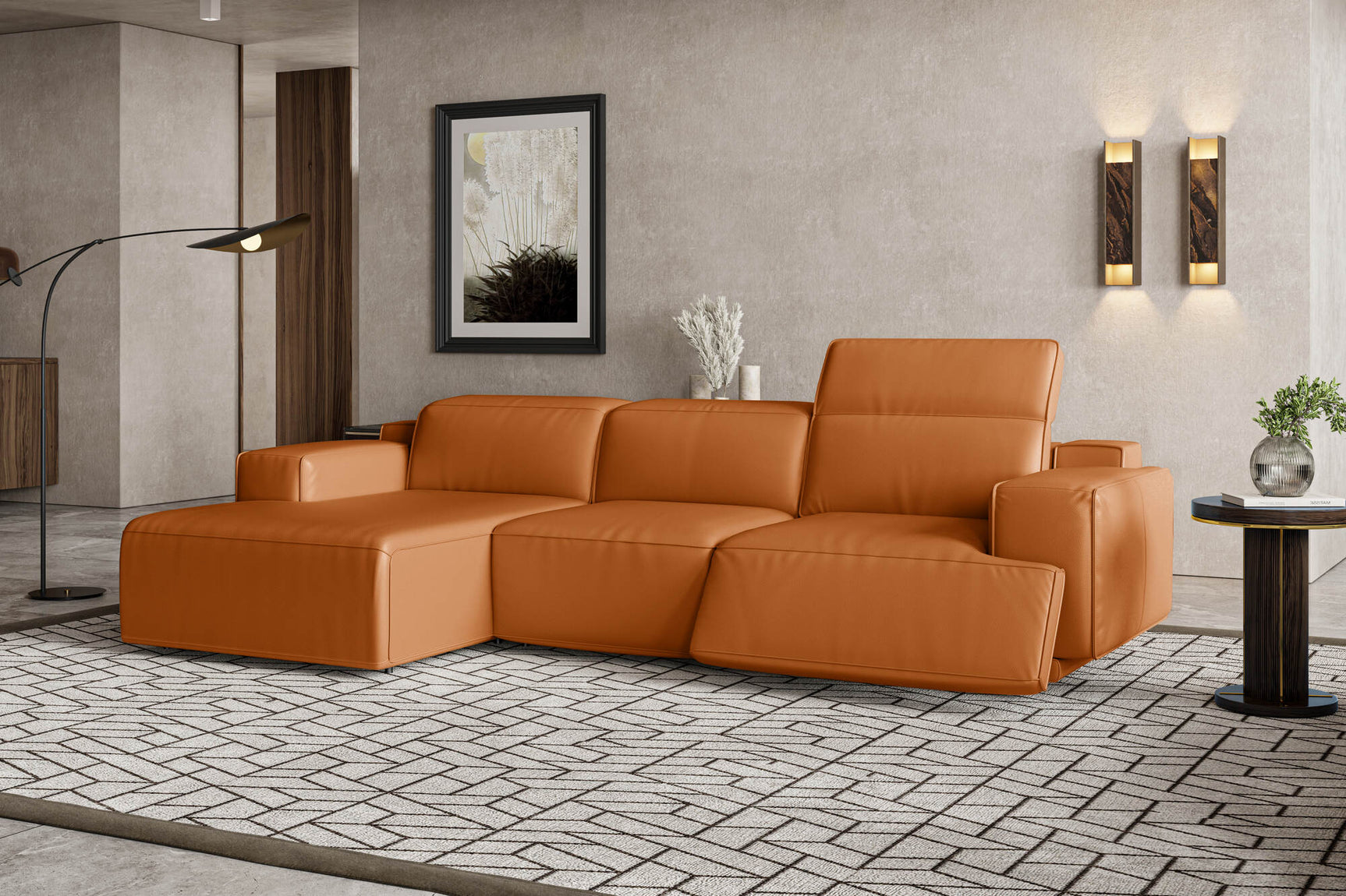 Valentina Leather Recliner Sectional Sofa
