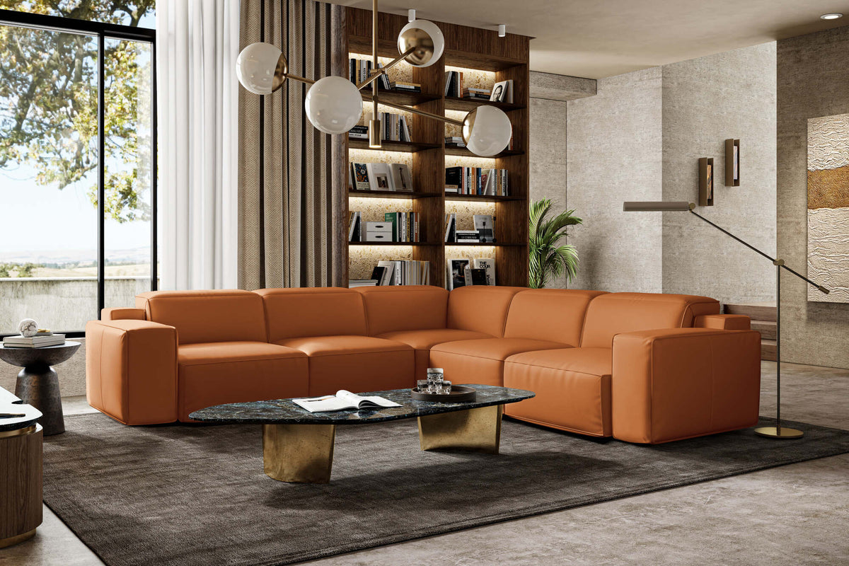 Valentina Leather Corner Recliner Sectional