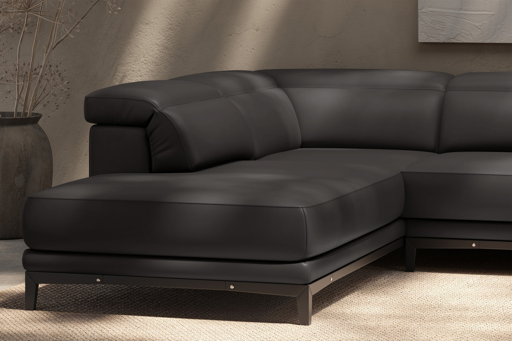 Valletta Leather Corner Sectional Sofa