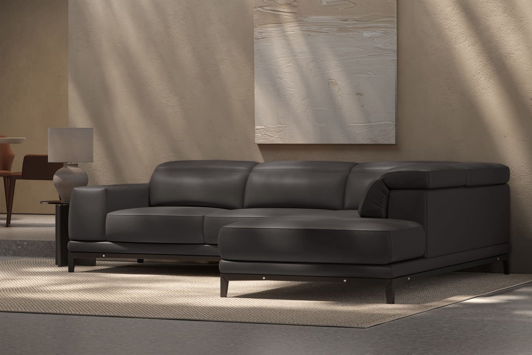 Valletta Leather Corner Sectional Sofa