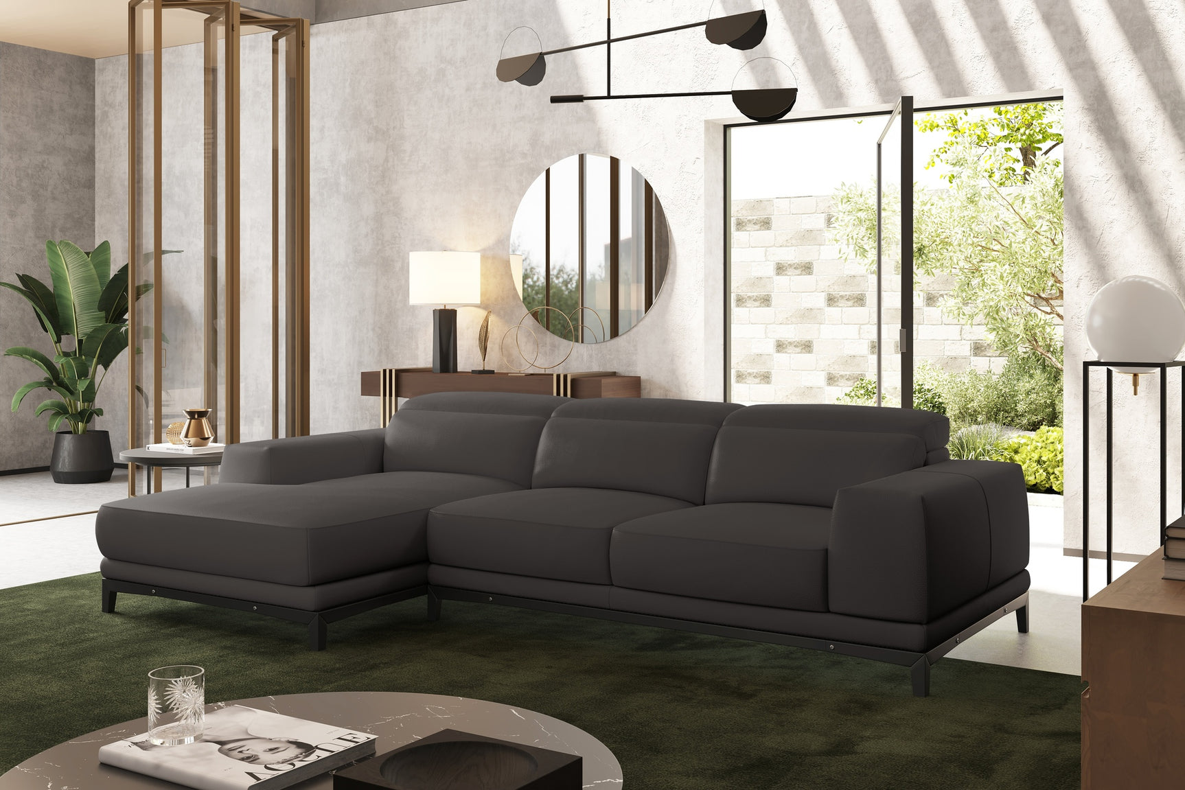 Valletta Leather Sectional Sofa