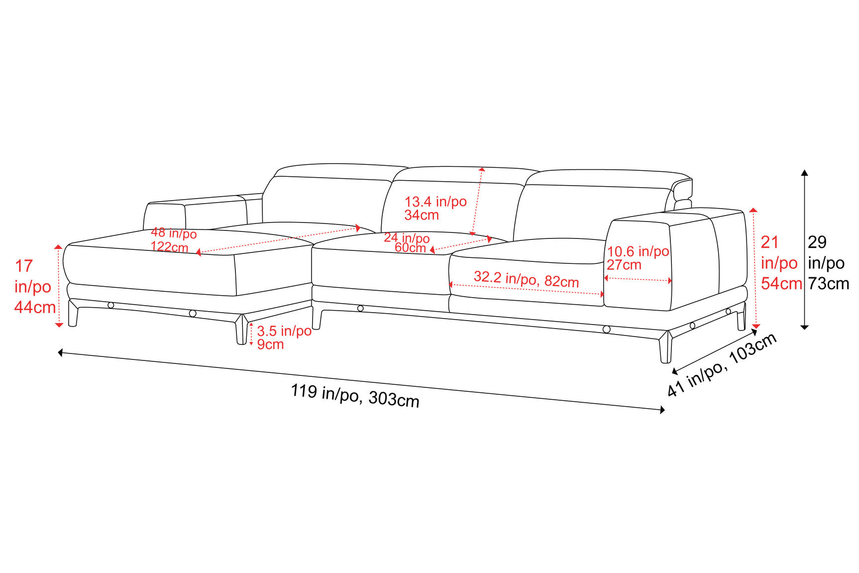 Valletta Leather Sectional Sofa
