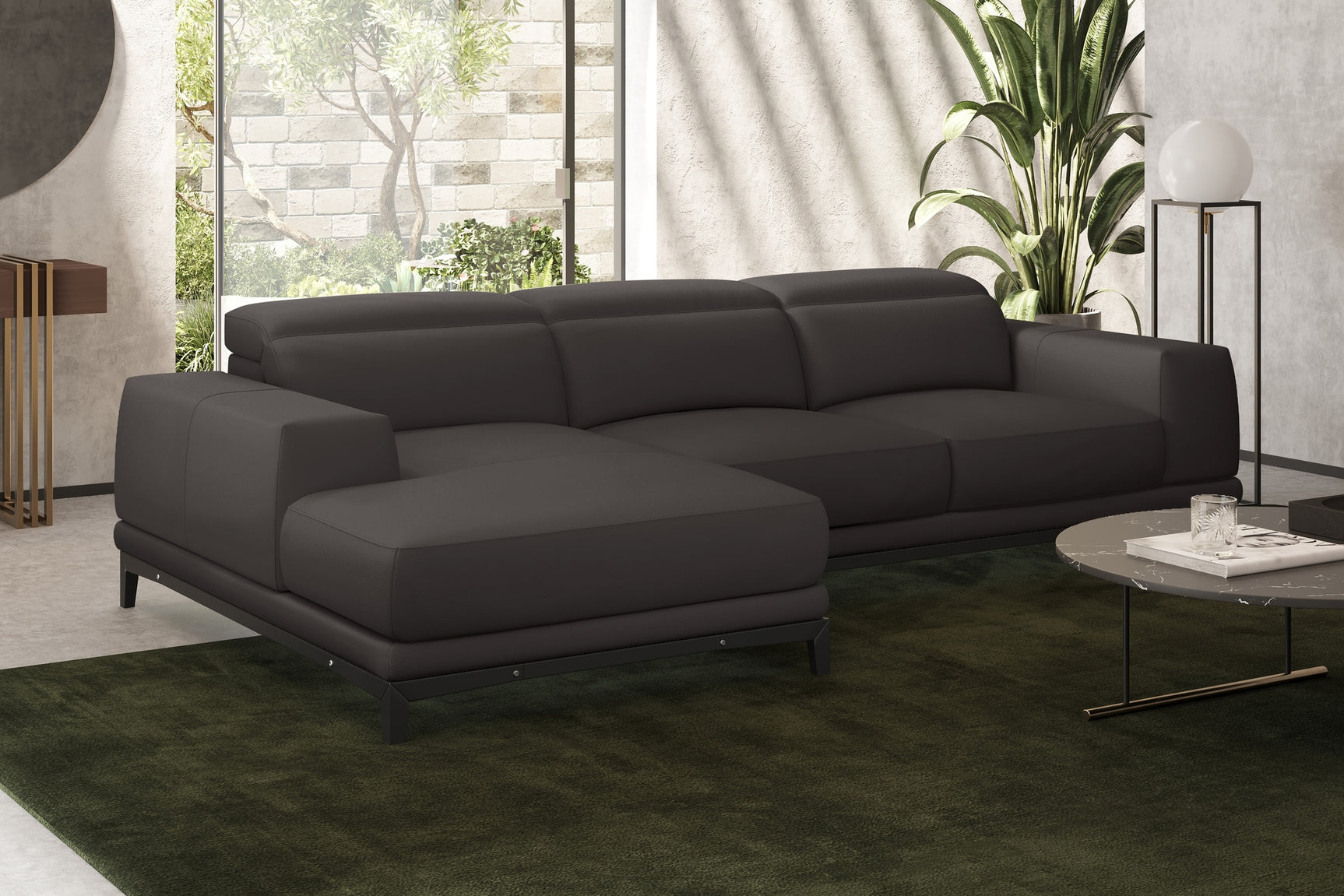 Valletta Leather Sectional Sofa