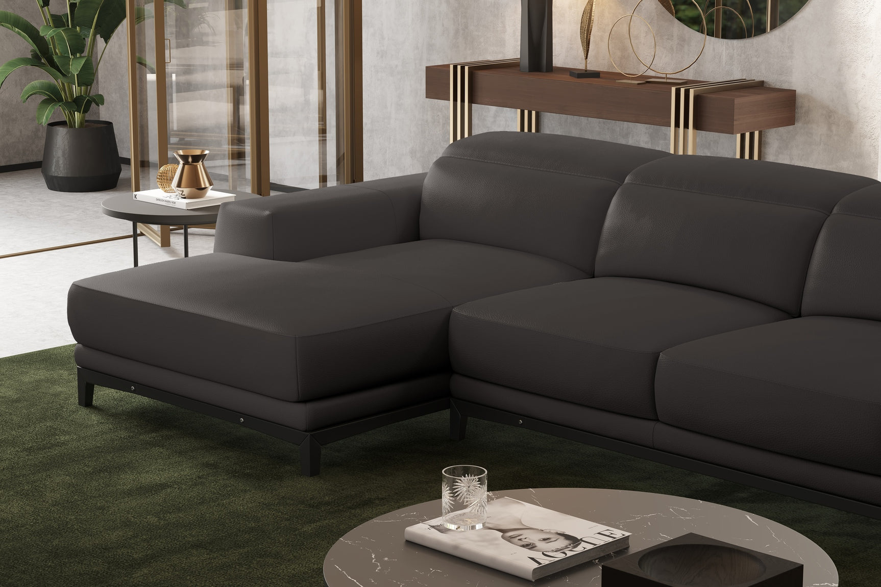 Valletta Leather Sectional Sofa