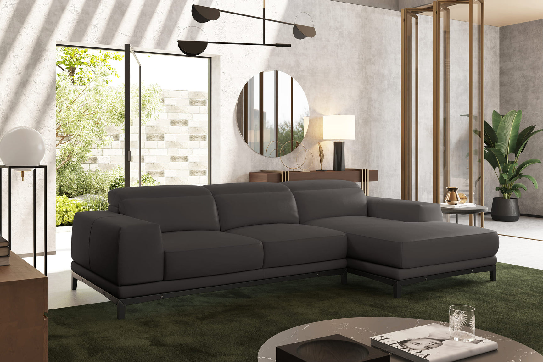 Valletta Leather Sectional Sofa