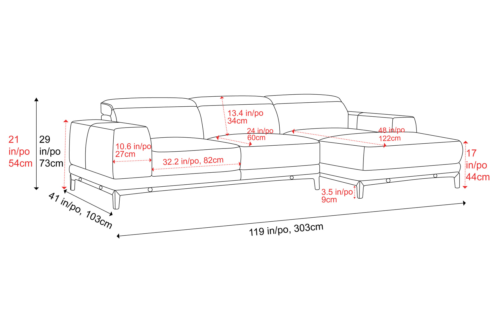 Valletta Leather Sectional Sofa