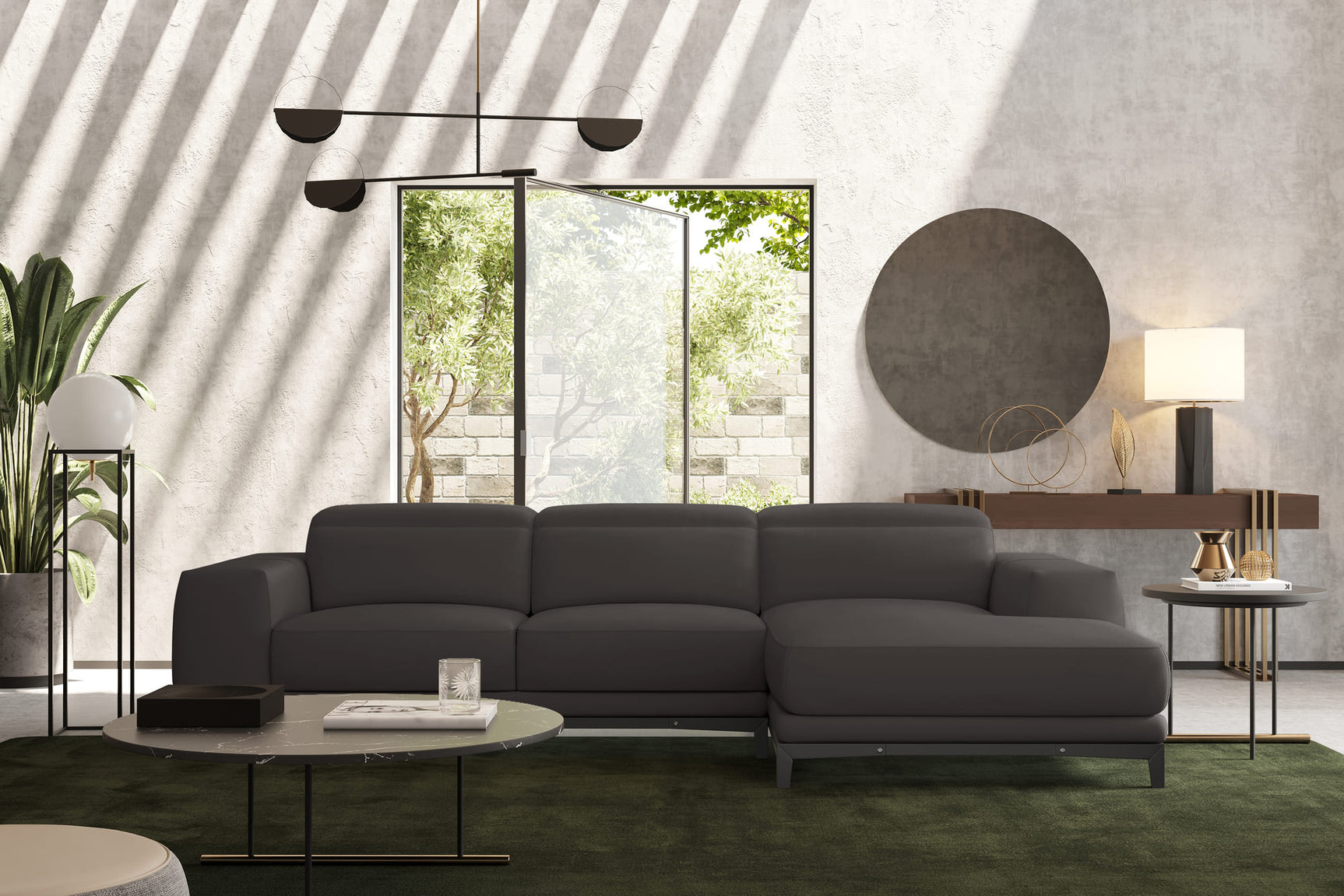 Valletta Leather Sectional Sofa