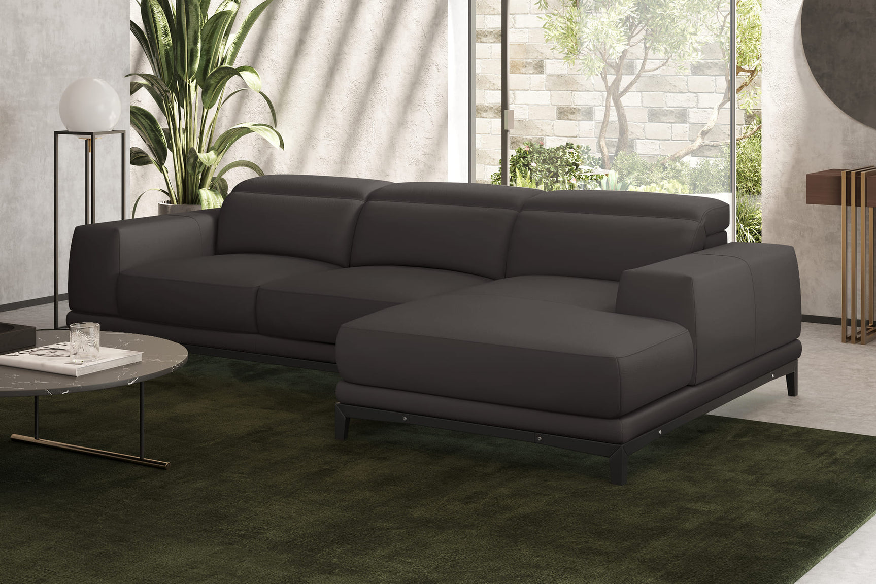 Valletta Leather Sectional Sofa