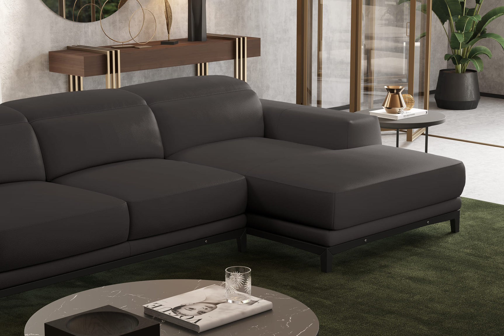 Valletta Leather Sectional Sofa