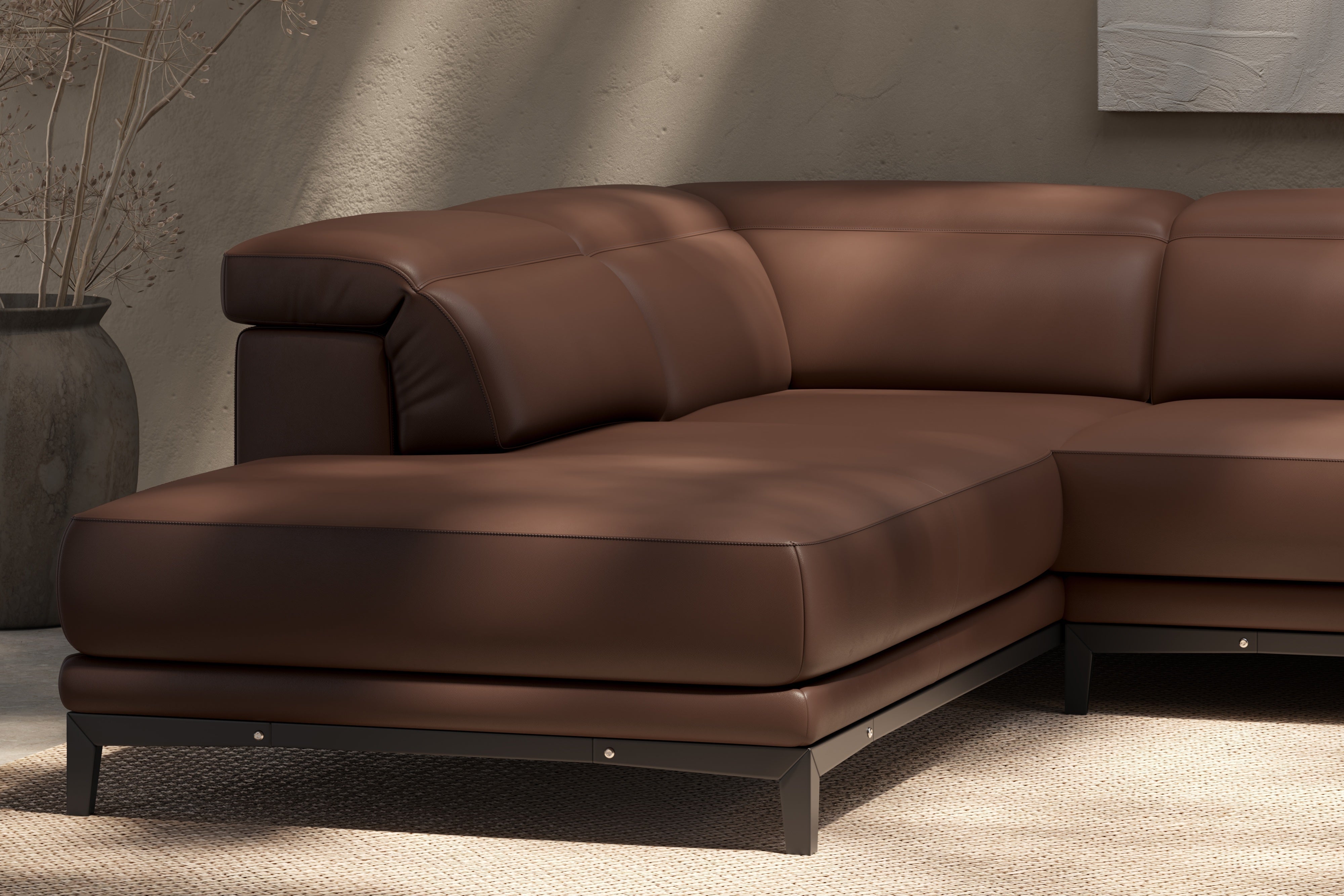Valletta Leather Corner Sectional Sofa