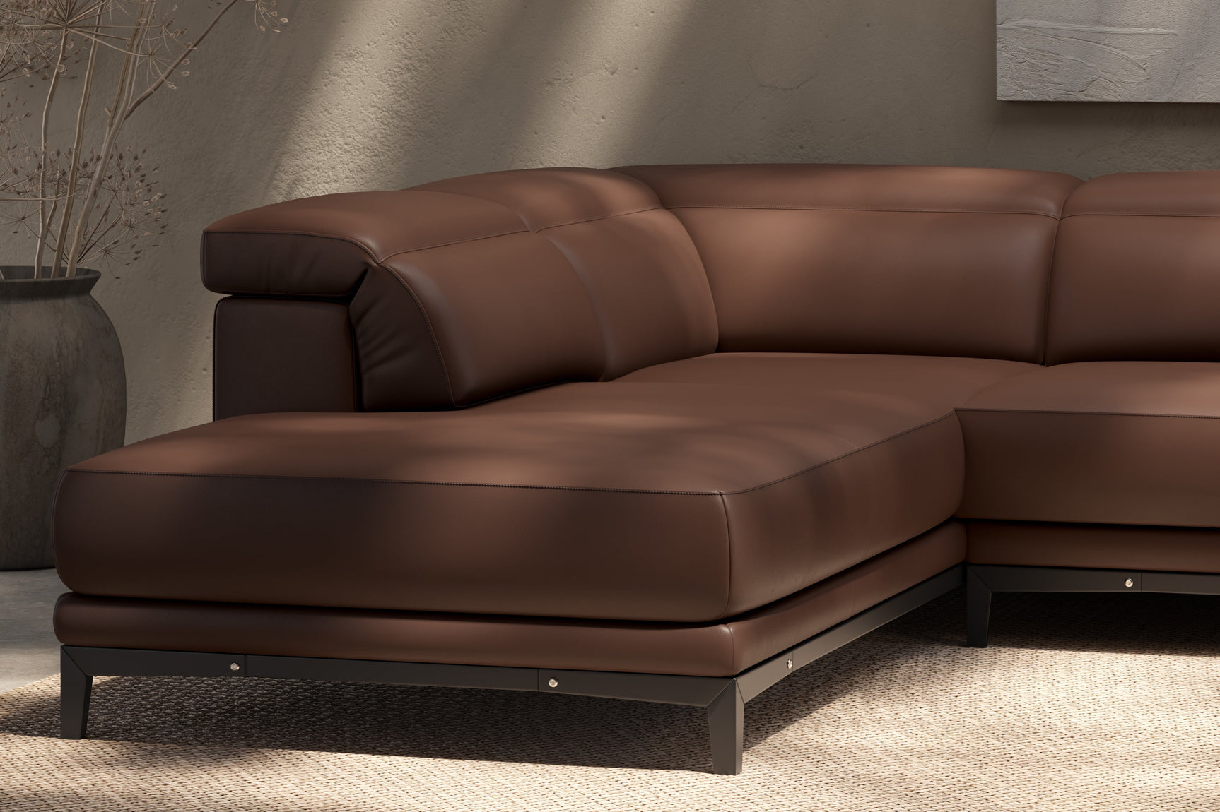 Valletta Leather Corner Sectional Sofa