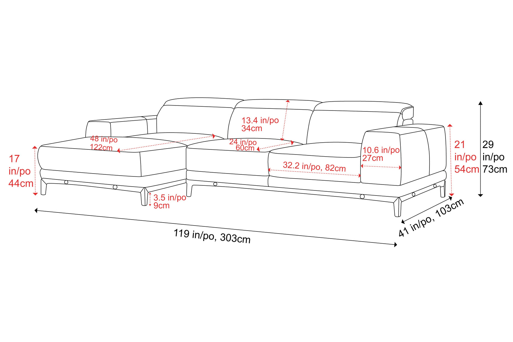 Valletta Leather Sectional Sofa