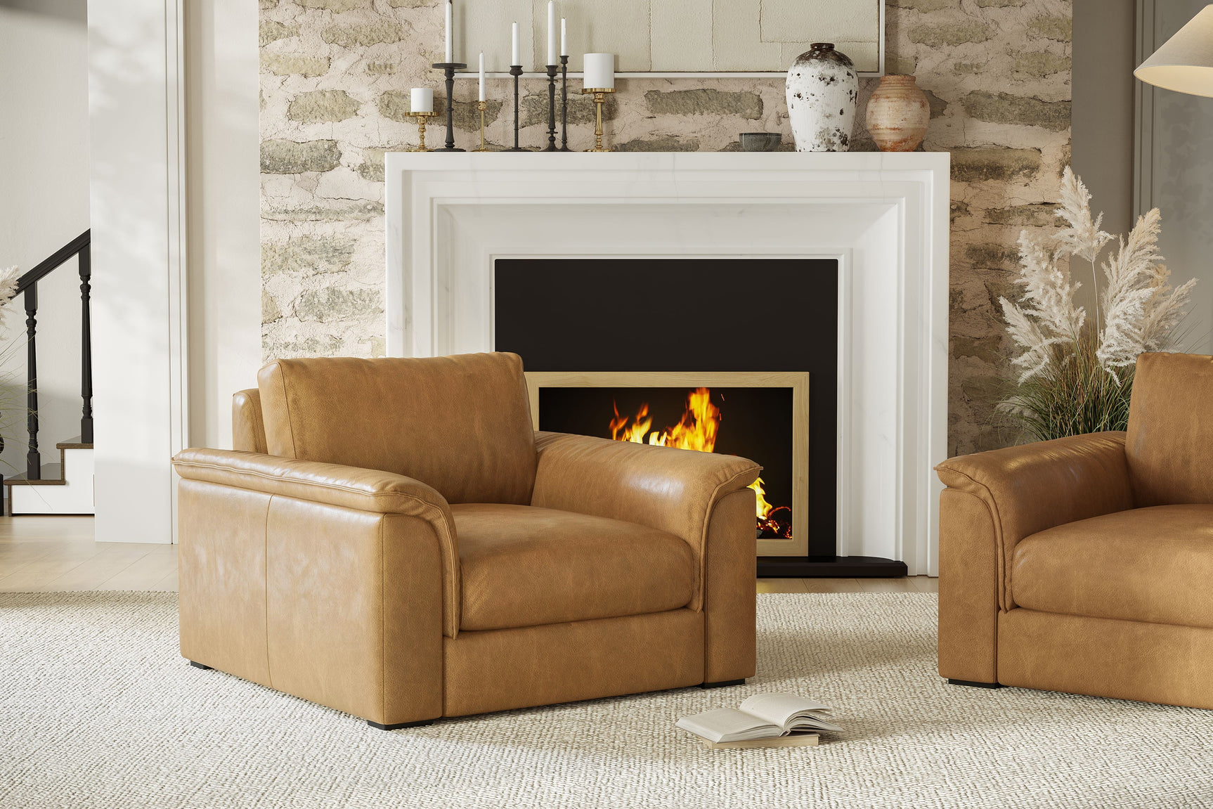 Zaira Leather Accent Chair