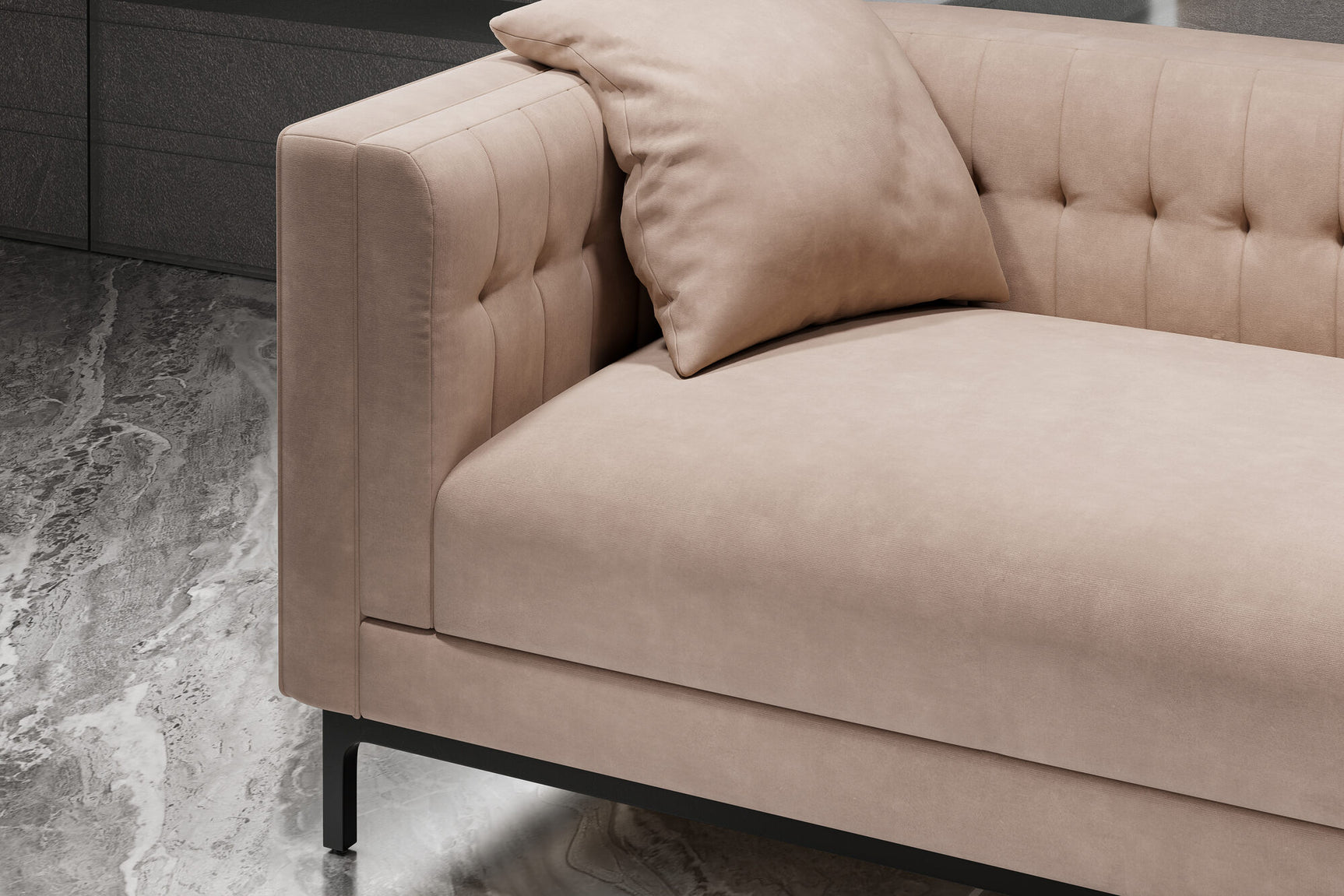 Zorion Velvet Fabric Sofa