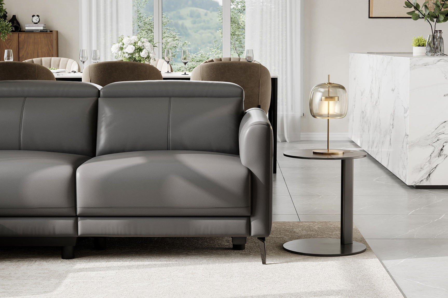 Andria Leather Reclining Sectional Sofa