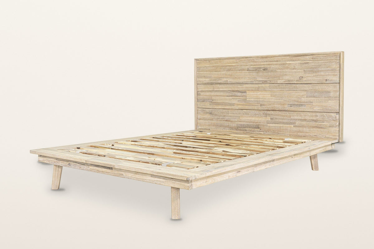 Bassiano bed frame in Light Driftwood without a mattress