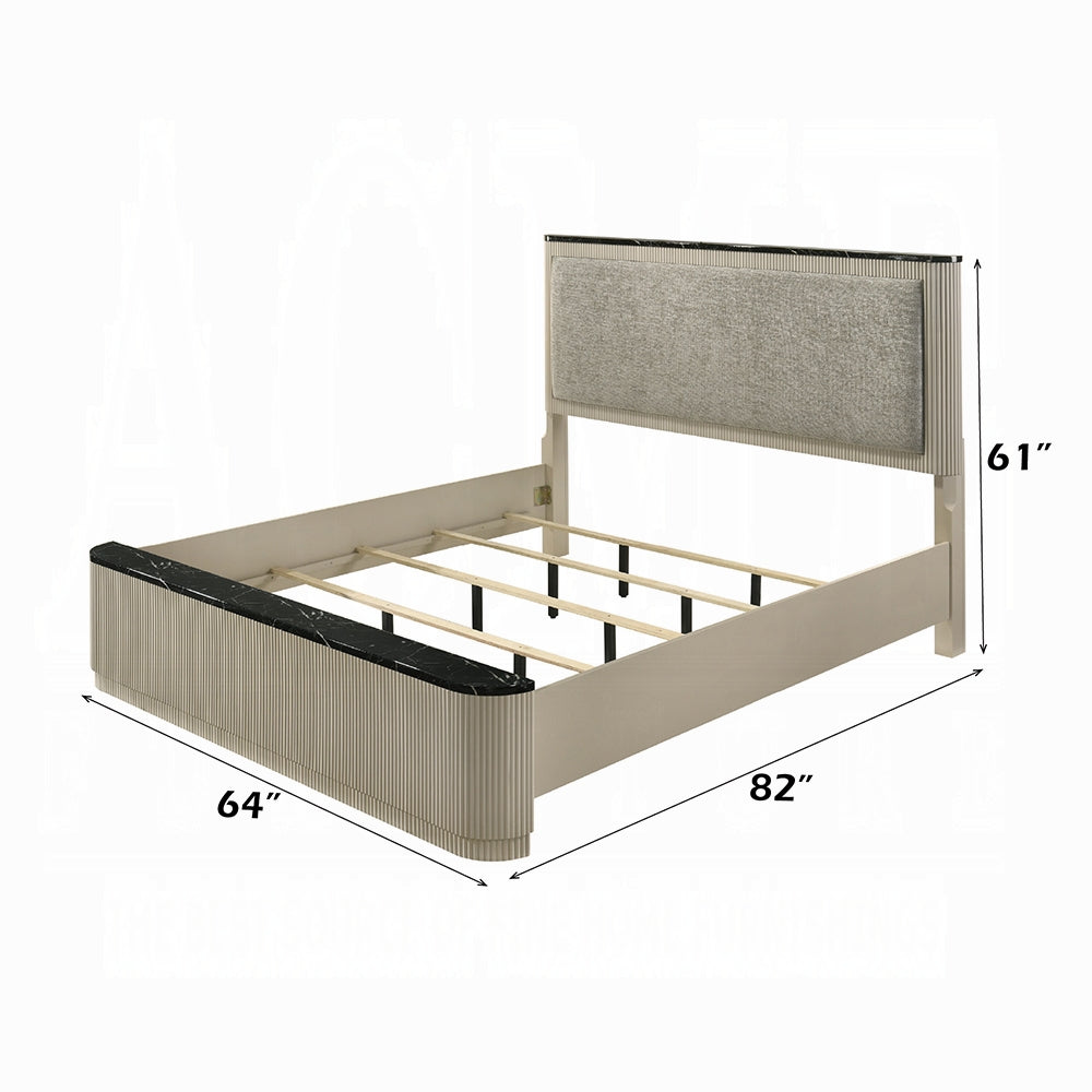 Rhone Luxury Chanel Detail Bed - Greyish Beige
