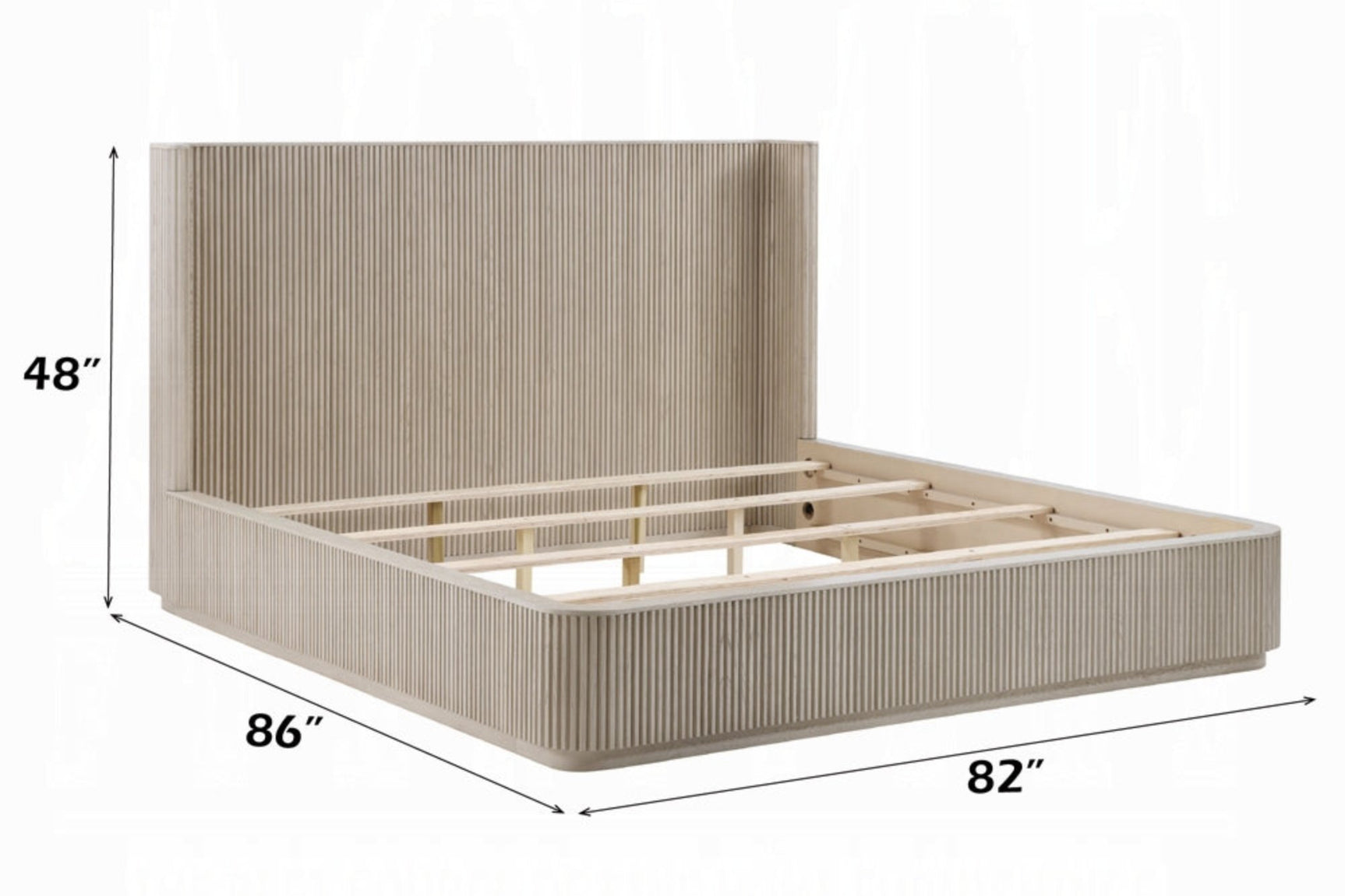 Chianti Luxury Chanel Detail Bed - Light Oak