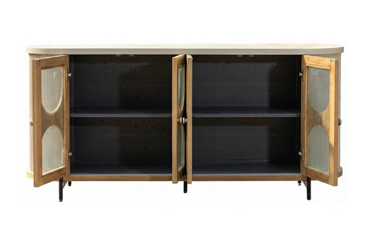 Bellamy Oak and Reeded Glass Sideboard - Room for the Everyday