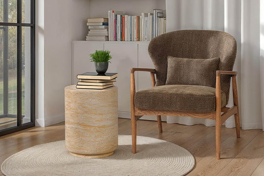 Briar Ash Wood Fabric Accent Chair - Made for a Reading Corner