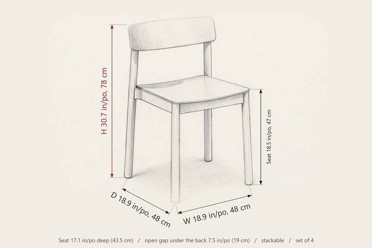 Casole dimensions: 18.9 in wide, 18.9 in deep, 30.7 in high, seat height 18.5 in