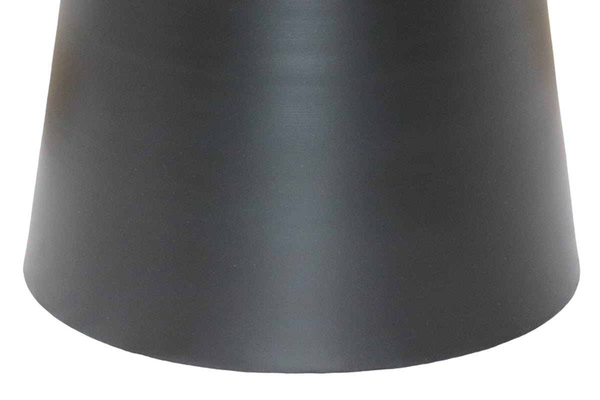 Close-up of the Celeste tapered black iron foot