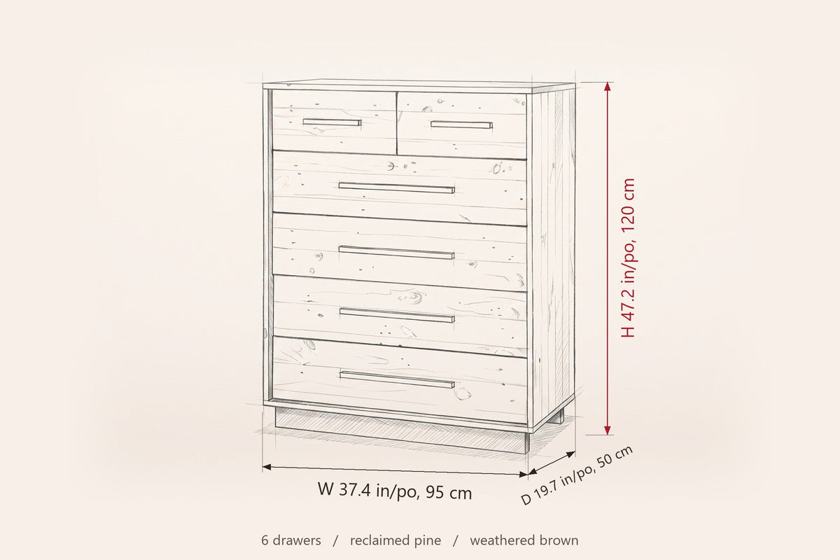 Cervinia chest dimensions: 37.4 in wide, 19.7 in deep, 47.2 in high