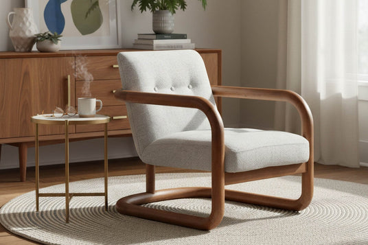 Corwin Fabric Accent Chair - Ivory for Lighter Rooms