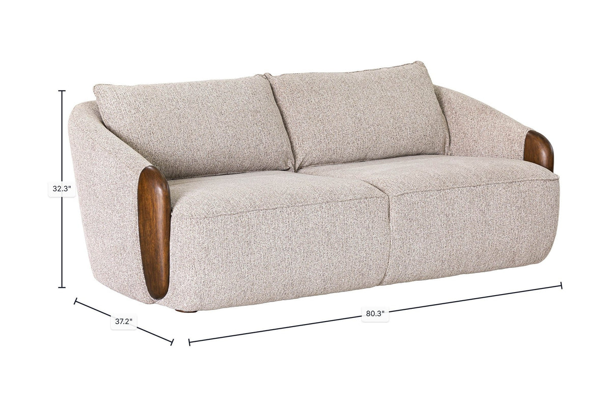 Ellery fabric sofa dimensions: 80.3 in wide, 37.2 in deep, 32.3 in high
