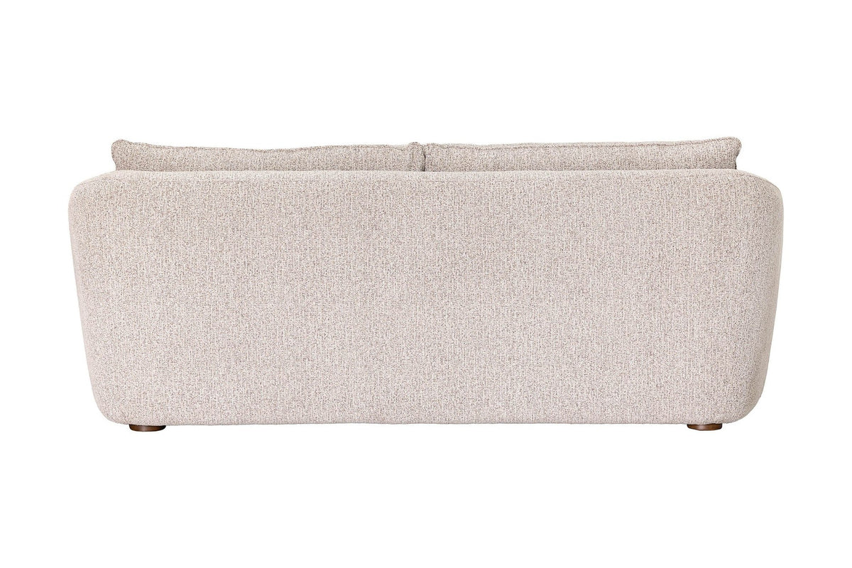 Ellery fabric sofa in Wheat, back view with fully upholstered back