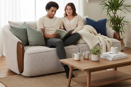 Ellery Fabric Sofa - Room to Settle In Together