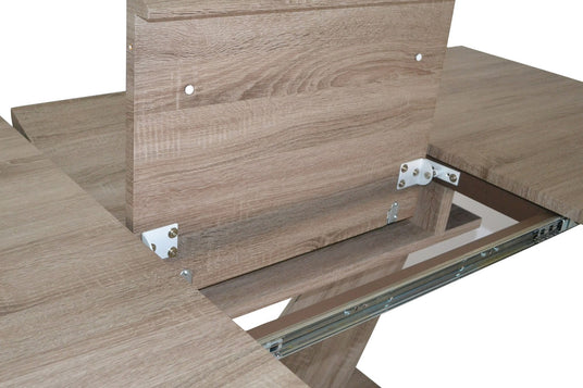 Ellis Washed Oak Butterfly Extension Dining Table - A Leaf That Stores Itself