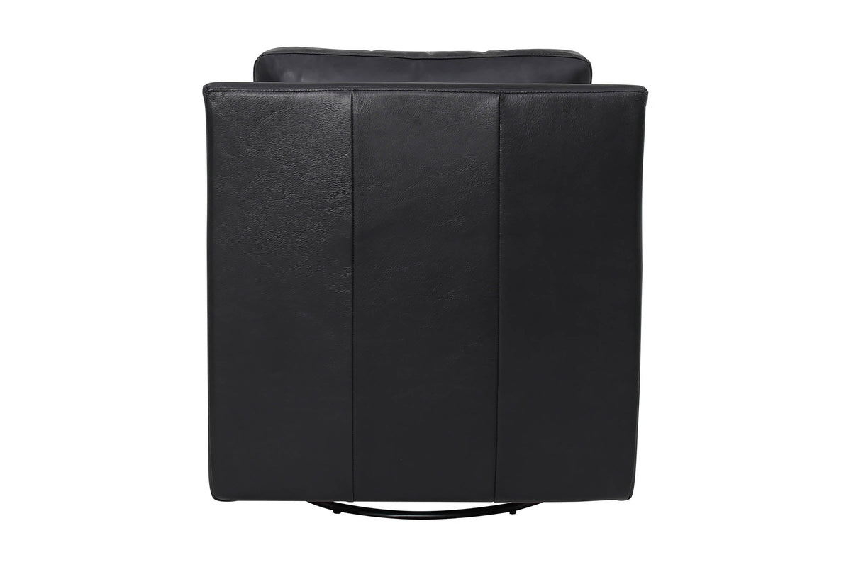 Elwood Black leather chair, back view