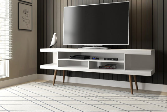 Long White Media Console