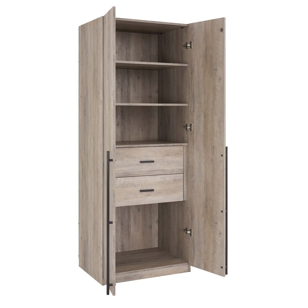 Genoa Modern 2-Piece Freestanding Wardrobe - Rustic Grey