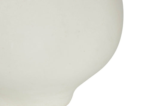 Florence White Ceramic Table Lamp with Linen Shade - A Soft, Chalky Finish