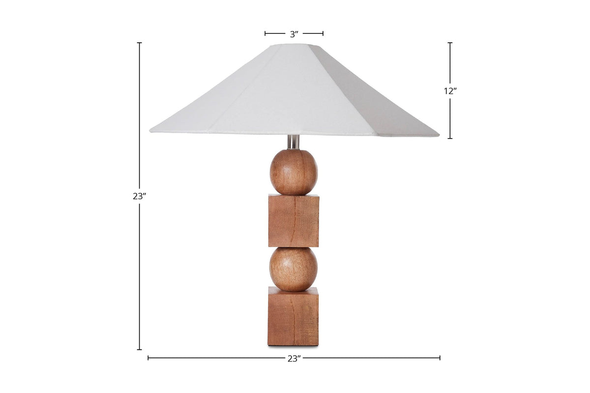 Geneva table lamp dimensions: 23 in wide and 23 in high