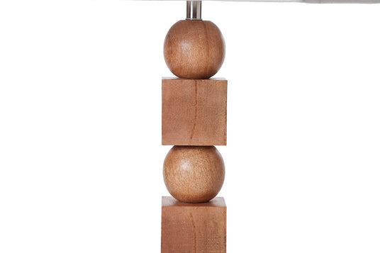 Geneva Stacked Mango Wood Table Lamp - Built From Simple Shapes