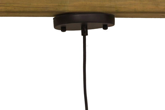 Halden Black Rattan and Reclaimed Teak Pendant Light - Simple, Low-Key Hardware