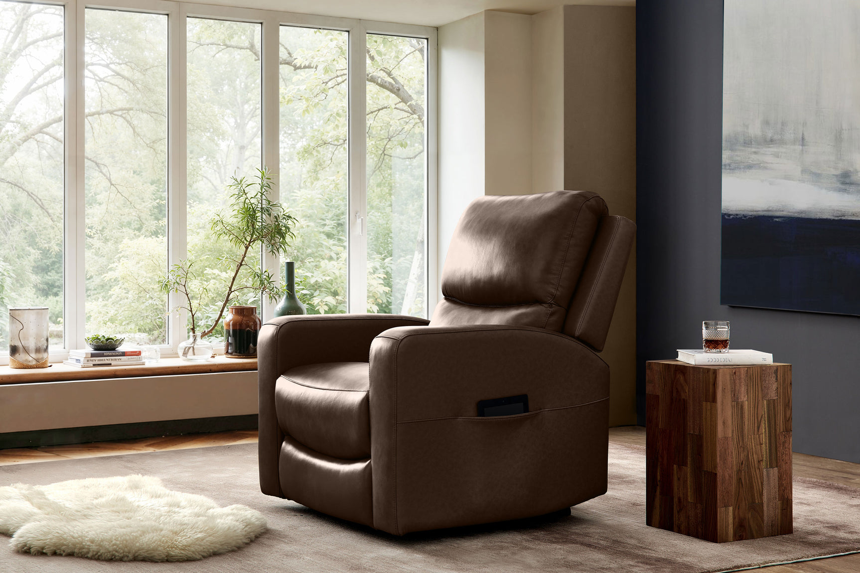 Hector Leather Power Lift Recliner Chair