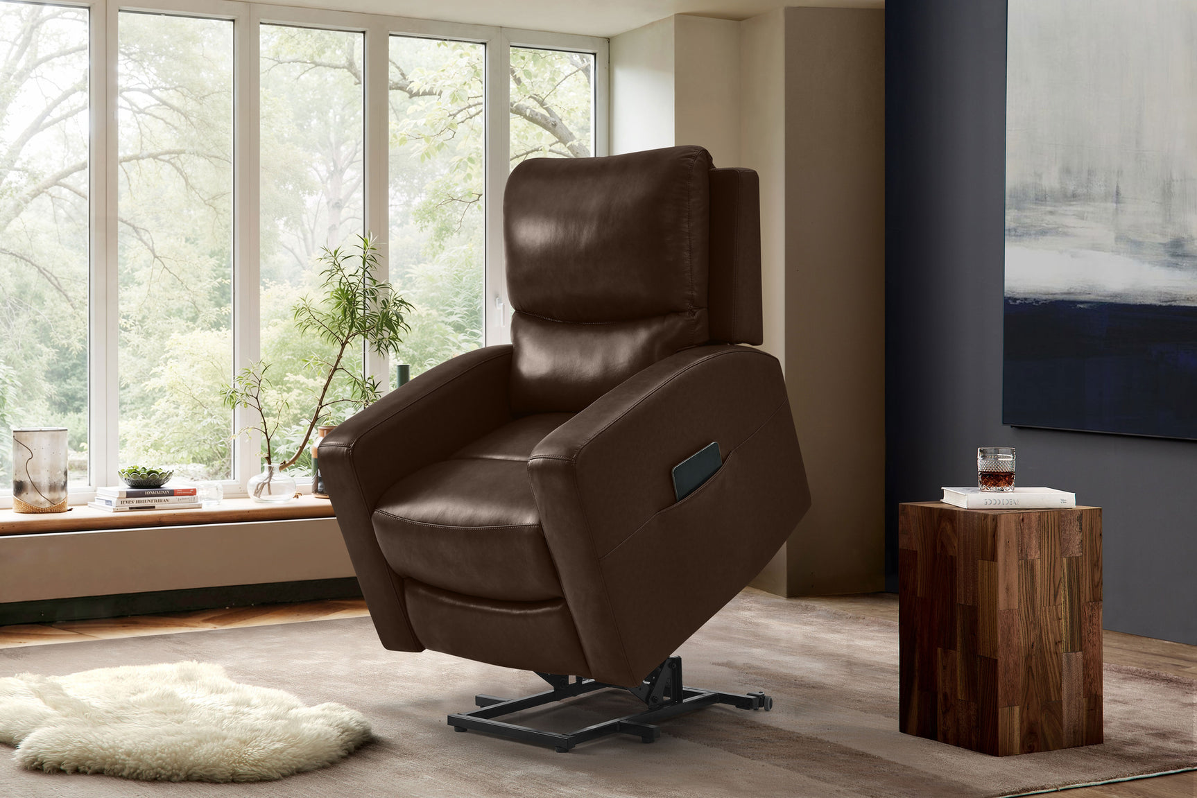 Hector Leather Power Lift Recliner Chair